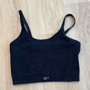 Set Active Seamless black crop top